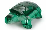 Flowery Malachite Turtle Carving - DR Congo #349306-1